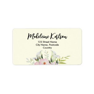 Étiquette Mariage Gentle White Calla Lily Roses Adresse