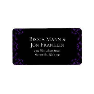 Étiquette Mariage gothique violet et noir