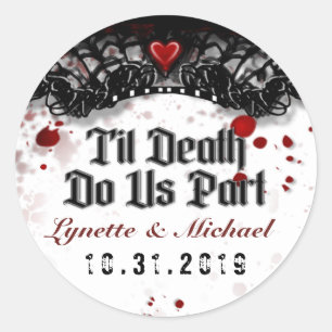 Étiquette Mariage Halloween Til Death Blood Splatt