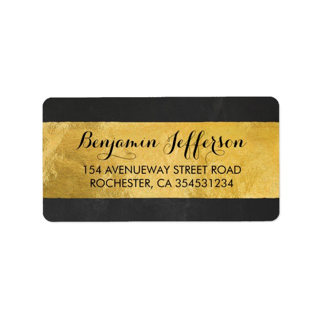 Étiquette Mariage moderne Gold Foil (Devant)