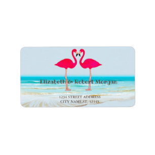 Étiquette Mariage plage, Flamants roses en amour Mariage Éti
