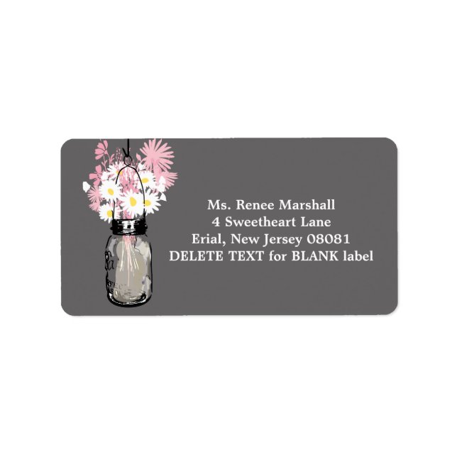 Étiquette Mariage rustique Hanging Mason Jar (Devant)