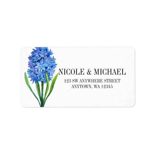 Étiquette Mariage tendance à fleurs bleu Hydrangea (Devant)