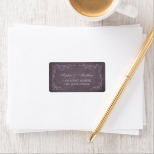 Étiquette Mariage vintage Purple Vineyard Adresse de retour