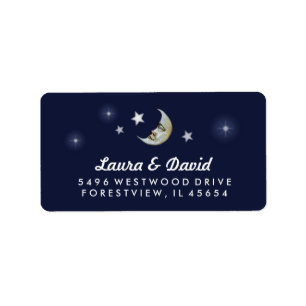 Étiquette Marine Blue Moon & Stars Correspondance d'adresse
