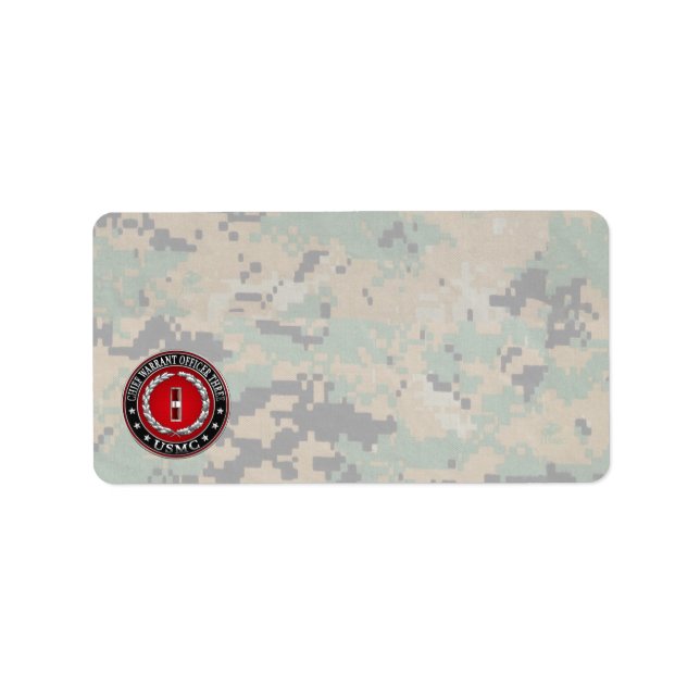 Étiquette Marines des États-Unis : Adjudant-chef trois (USMC (Devant)