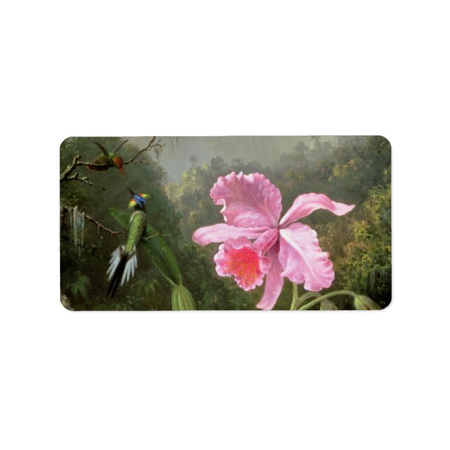 Étiquette Martin Johnson Heade Orchid Et Hummingbirds (Devant)