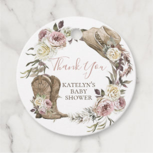 Étiquette Merci Baby shower fille
