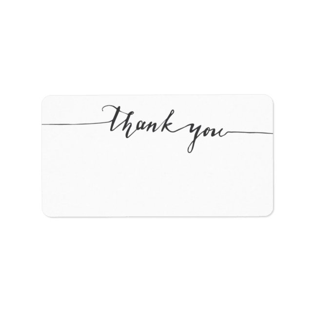 Étiquette Merci Calligraphy Blank Write Write Write (Devant)