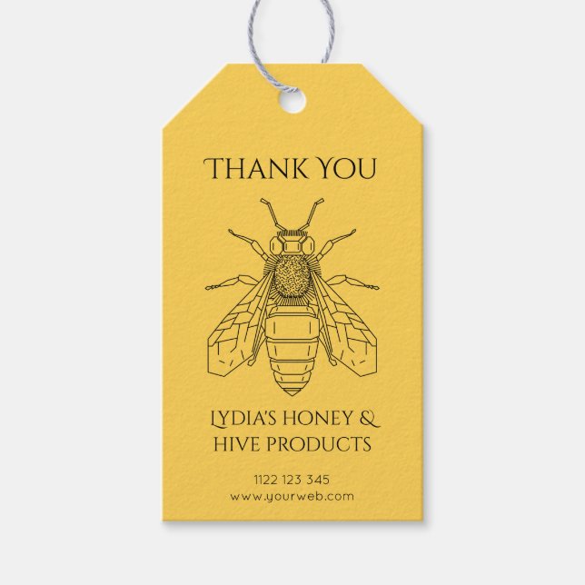 Étiquette "Merci" d'abeille personnalisée pour les (Devant)