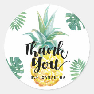Étiquette Merci d'ananas à aquarelle