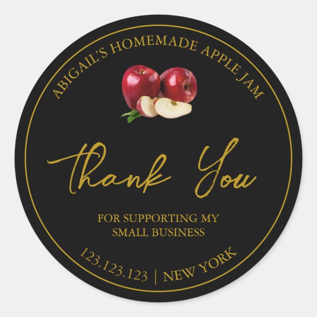 Étiquette Merci de confiture de pomme maison simpl (Devant)