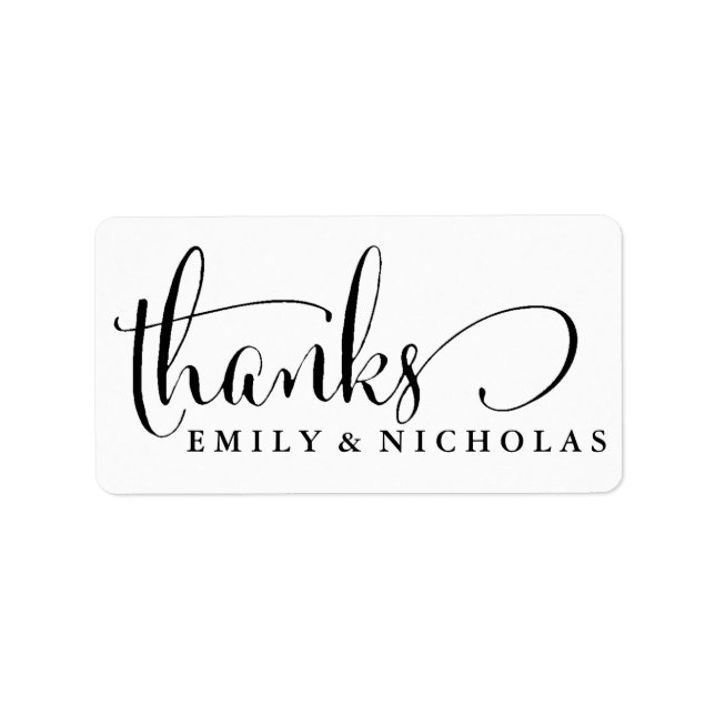 Étiquette Merci de  de noms personnalisés (Devant)