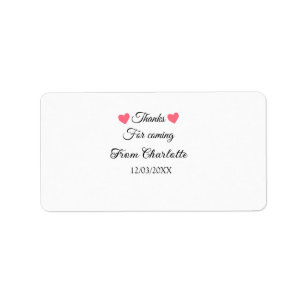 Étiquette merci de venir ajouter un message texte