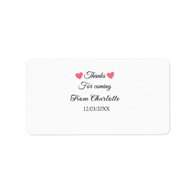 Étiquette merci de venir ajouter un message texte (Devant)