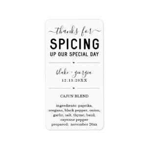 Étiquette Merci pour le Spice Up Our Special Day Spice Blend