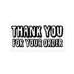 Étiquette Merci Pour Votre Commande Black Small Business