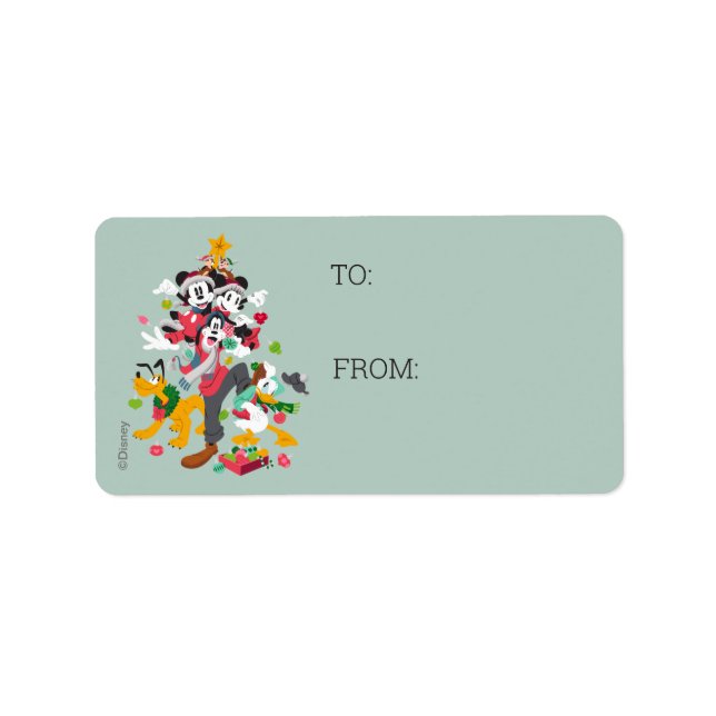 Étiquette Mickey et ses amis | Pyramide de Noël (Devant)