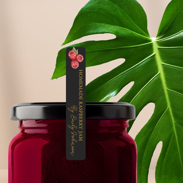 Étiquette mince de confiture de framboise maison (Créateur téléchargé)