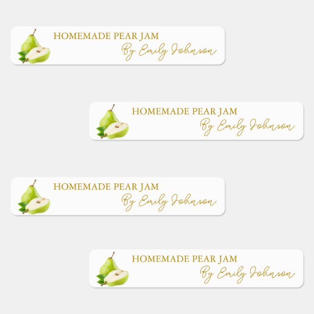 Étiquette mince de confiture de poires maison (Groupe)