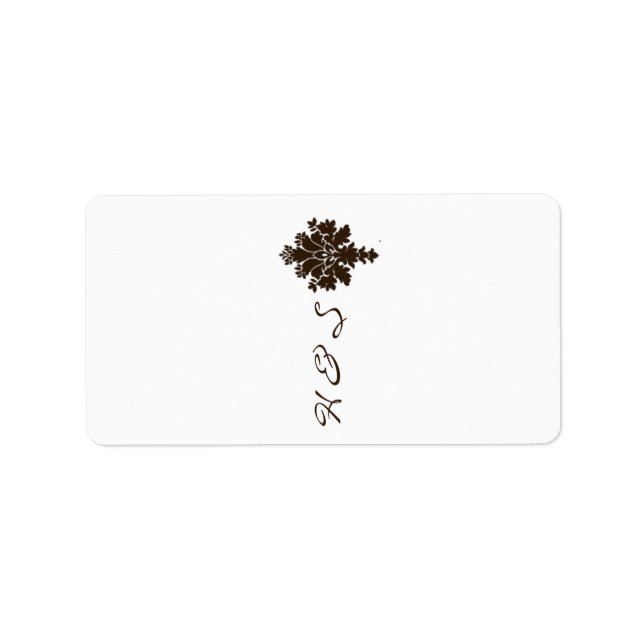 Étiquette Miniature Brown Tiffa Damask de Hershey de 1,25 po (Devant)