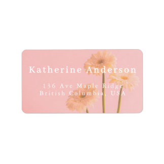 Étiquette Minimalist Floral Photo Thank You Business Pink