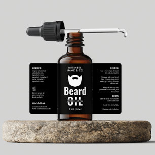 Étiquette minimaliste à goutte d'huile de barbe no
