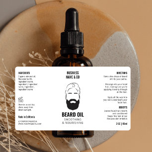 Étiquette minimaliste à huile de barbe Mens Emball