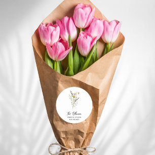 Étiquette minimaliste de bouquet fleuriste