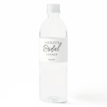 Étiquette minimaliste de bouteille d'eau nuptiale