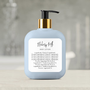 Étiquette minimaliste de script moderne