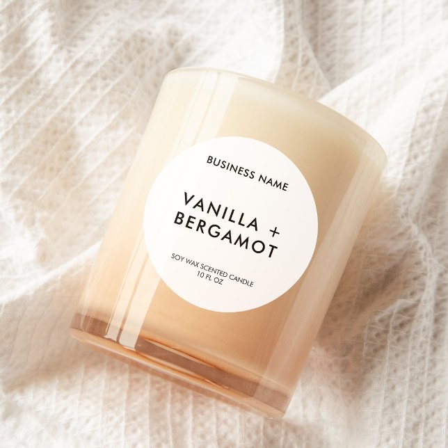 Étiquette minimaliste moderne à bougie blanche (Créateur téléchargé)