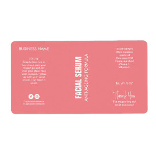 Étiquette minimaliste moderne à goutte rose