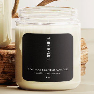 Étiquette minimaliste moderne en boîte noire