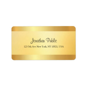 Étiquette Modèle de script manuscrit moderne Faux Gold