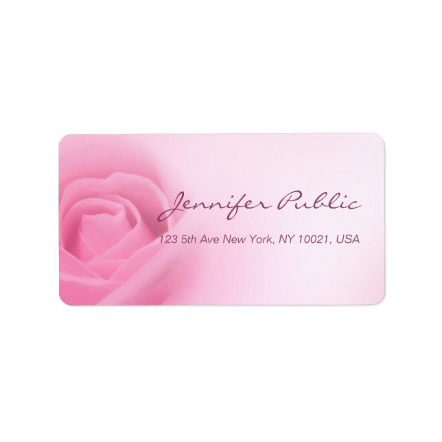 Étiquette Modèle de script moderne rose (Devant)