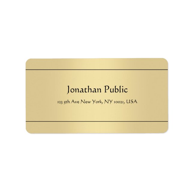 Étiquette Modèle de style doré tapé calligraphique chic clas (Devant)