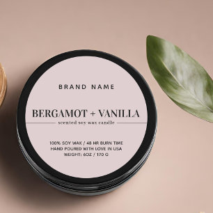 Étiquette modèle d'emballage moderne pour bougies