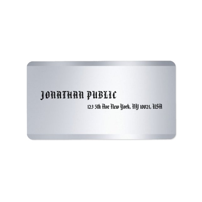 Étiquette Modèle minimaliste moderne Silver (Devant)