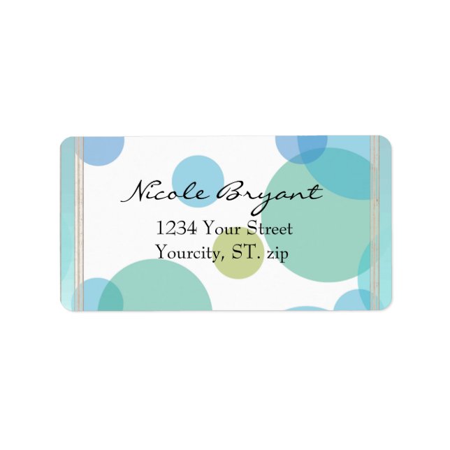 Étiquette Modèles D'ADRESSE POLKA POLKA BLEU TENDANCE (Devant)