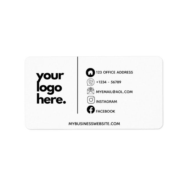 Étiquette Modèles du logo de design Carte de visite d'entrep (Devant)