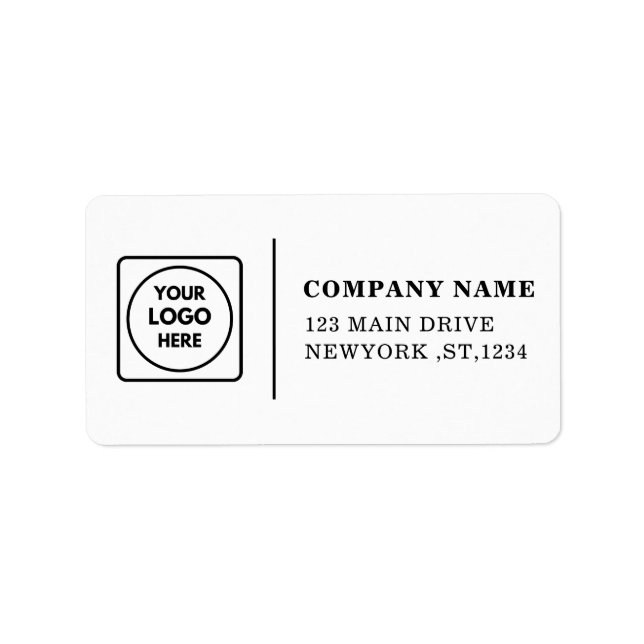 Étiquette Modern Black and White Custom Logo Address Labels (Devant)