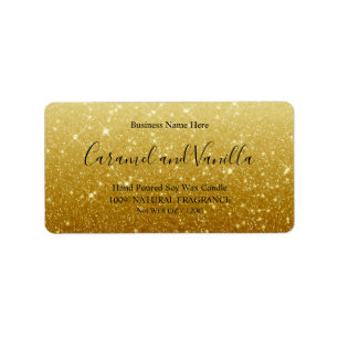 Étiquette Modern  Gold Glitter Candle  Label
