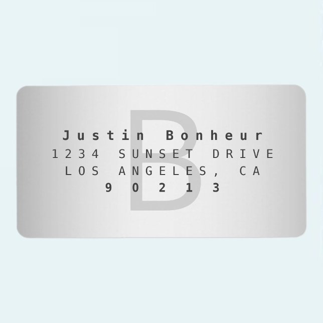 Étiquette Modern Gradient Gris Adresse de retour (Créateur téléchargé)