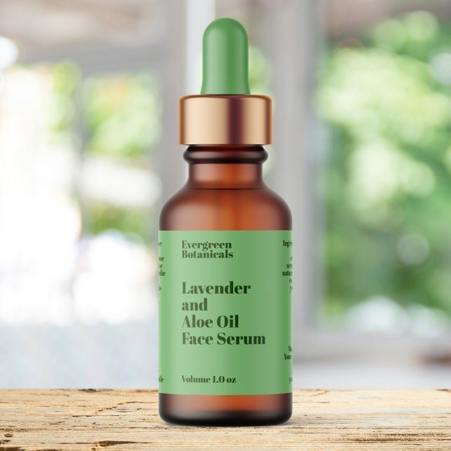 Étiquette Modern Light Green Cosmetics Dropper Bottle Label (Créateur téléchargé)