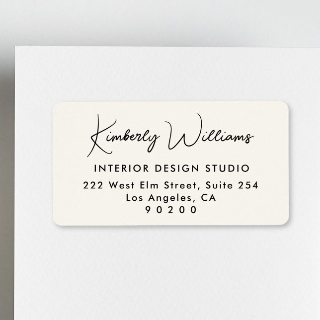 Étiquette Modern Script Professional Business Return Address (Modern Script Professional Business Return Address Label)