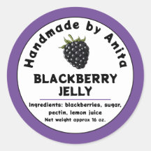 Étiquette moderne Blackberry Jam ou Jelly Canning 
