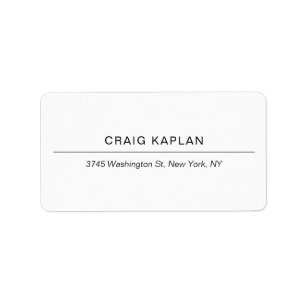 Étiquette Moderne blanc minimaliste Plain Professional Uniqu