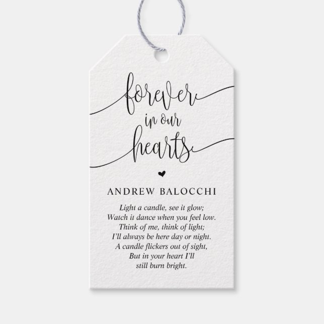 Étiquette moderne, Bougie commémorative, Service f (Devant)