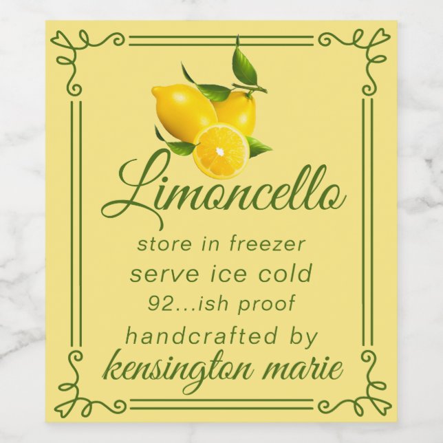 Étiquette moderne branché Limoncello Pour Une Gran (Étiquettes simples)